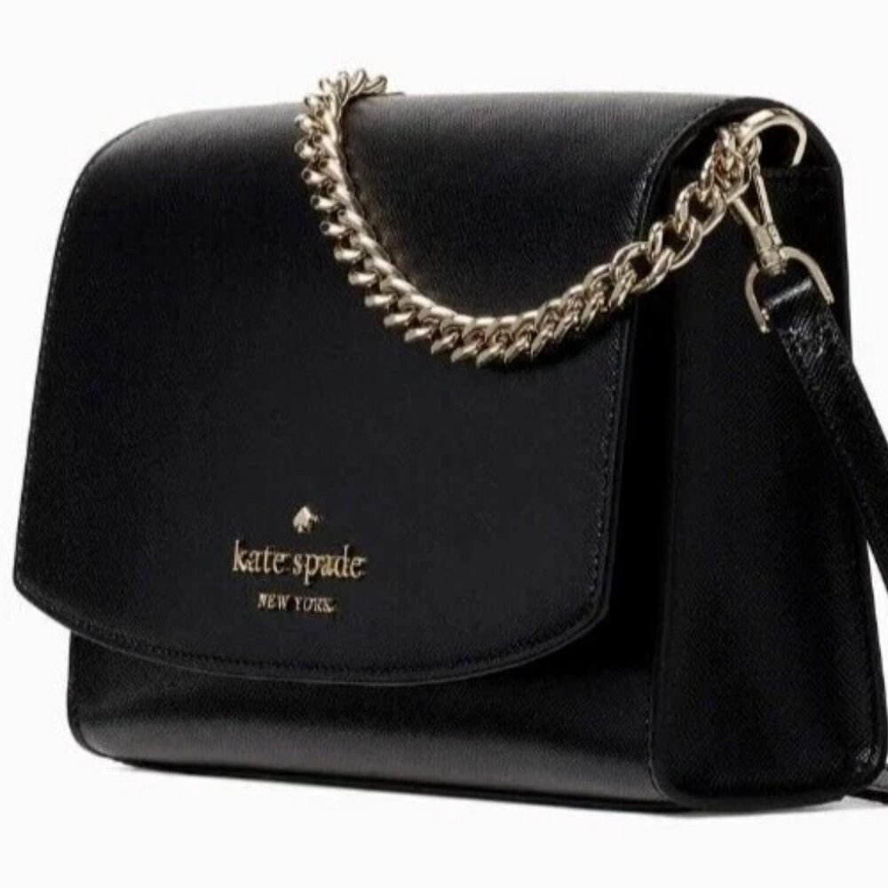 Kate Spade Carson Convertible Crossbody Clutch Handbag Black WKR00119